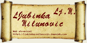 LJubinka Milunović vizit kartica